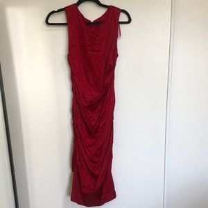 Vintage le château ruched red dress